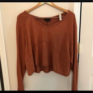 slightly cropped comfy long sleeve shirt